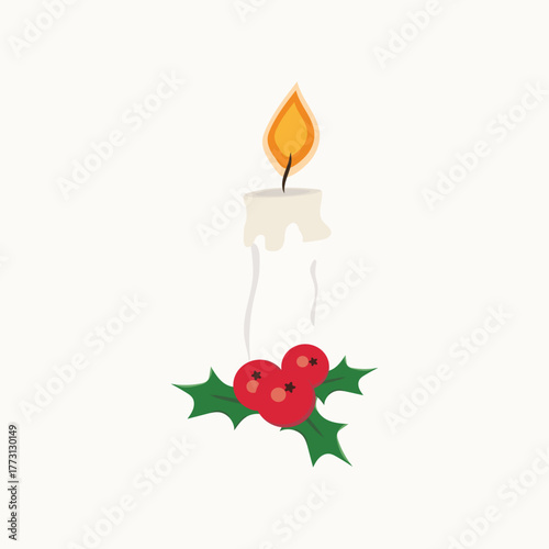 PrintA seamless Christmas vector pattern featuring cozy holiday elements such as trees, gifts, snowflakes, and mugs in warm green and red tones on a cream background. Perfect for wrapping paper, texti