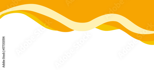 Abstract wave header with smooth flowing curves in warm orange, yellow tones, modern decorative template for dividing elements on landing pages, banner, web design background