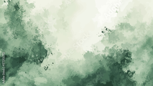 An abstract, expressive vector background featuring a soft watercolor splash or texture in natural green and earthy tones, perfect for artistic projects or subtle branding.