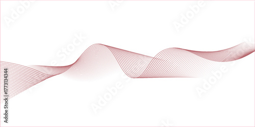 Vector abstract red background with dynamic red waves  lines and particles. vector illustrator. modern