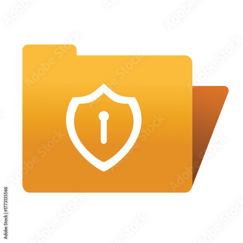 Secure folder icon, protected folder icon, data safety and privacy symbol, safe folder icon, data protection and secure storage symbol