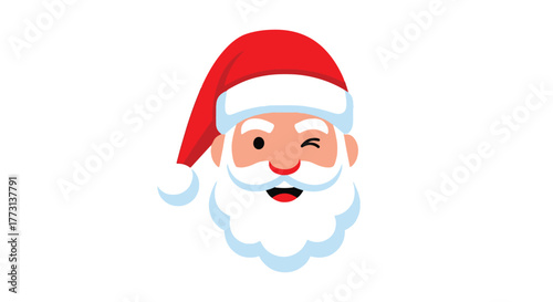 Funny Santa Claus winking and smiling, a festive and cheerful holiday character illustration