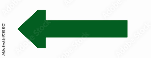 Freccia vettoriale verde isolata su sfondo bianco, simbolo di direzione