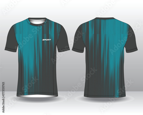 Professional running jersey template with modern geometric style for activewear