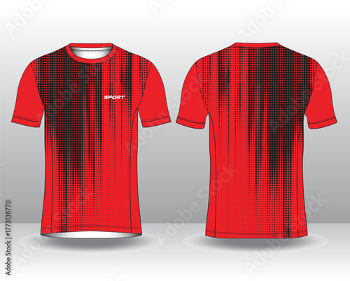 Professional running jersey template with modern geometric style for activewear
