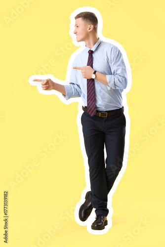 Funny businessman pointing ...