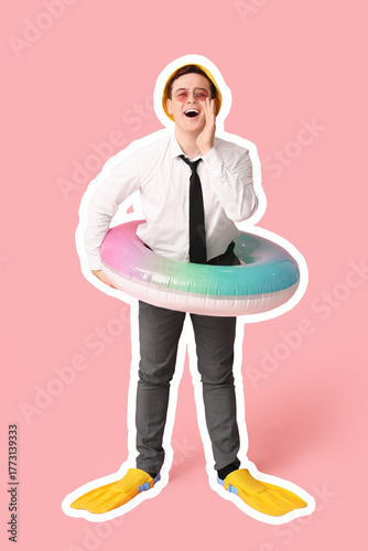 Office worker with inflatab...