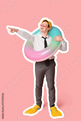 Office worker with inflatab...
