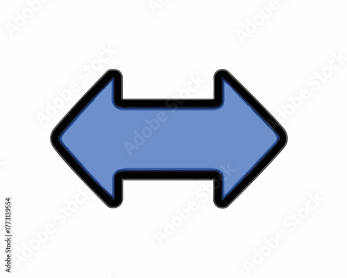 Doppia freccia blu su sfondo bianco, simbolo di direzione opposta e scelta.
