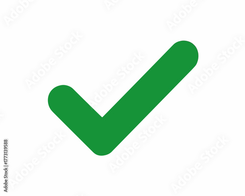 Segno di spunta verde che simboleggia approvazione e successo, un'icona chiara di conferma.