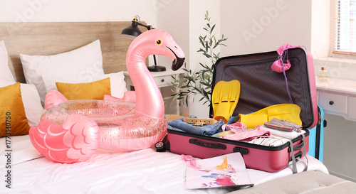 Suitcase and travel supplie...