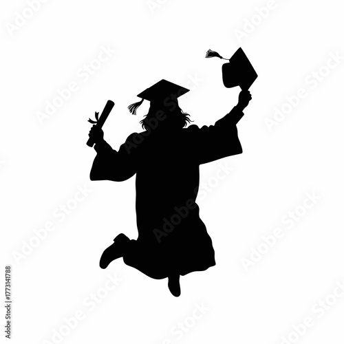 silhouette of a graduate
