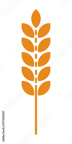 Wheat vector icon design illustration. Oat symbol. Agriculture concept. Ears of wheat, barley, or rye vector graphic icon — ideal for bread packaging, beer labels, etc., on a white background.