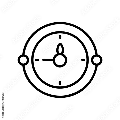 A minimalist illustration of a classic analog clock, emphasizing time, precision, and the concept of punctuality.