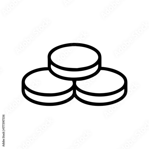 Simple flat lay of a stack of three coins, isolated on a light background. This image is perfect for symbolizing financial concepts like savings, investment, and wealth