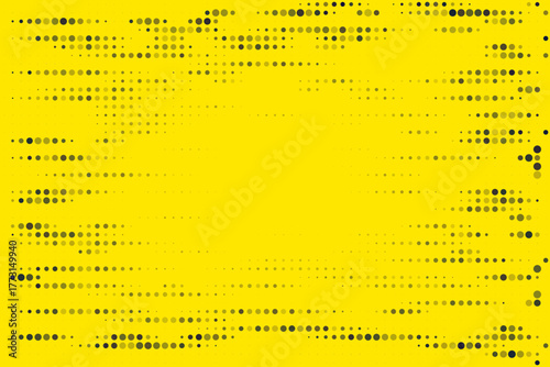 Vibrant yellow background with abstract halftone dot pattern creating a modern digital graphic design texture