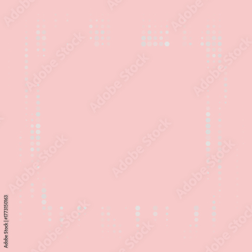 Subtle Dotted Rectangle Frame on Soft Pink Background Minimalist Abstract Design Element