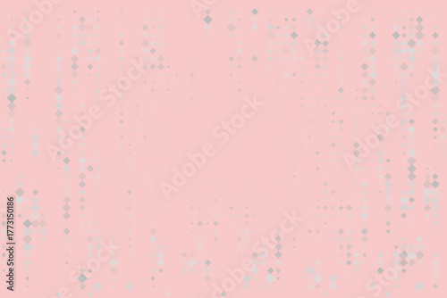 Soft pink background with subtle falling diamond shapes creating a delicate and modern geometric pattern