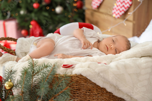 Cute little baby sleeping i...