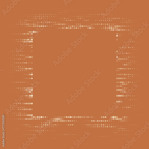 Abstract digital frame with shimmering diamond pattern on a warm brown background, creating a modern and textured border design.