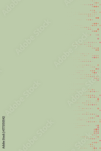 Subtle light green abstract background with a fading vertical pattern of small red diamond shapes, creating a modern and minimalist digital design element.
