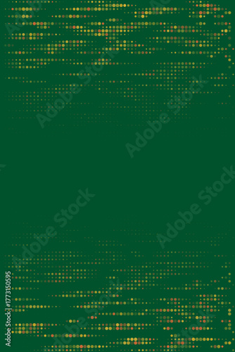 Abstract digital dot pattern on a dark green background, modern pixelated texture with a subtle gradient effect, ideal for technology and data concepts.