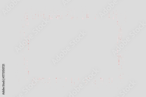 Subtle light pink and red dotted rectangular frame on a clean grey background, an abstract modern design element for presentations and digital art.