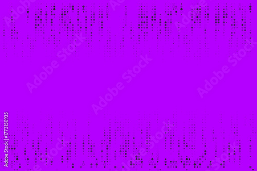 Abstract digital purple background with scattered dark dots creating a modern tech pattern and dynamic visual effect.