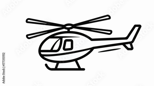 Sleek helicopter illustration in motion, ready for transport or adventure