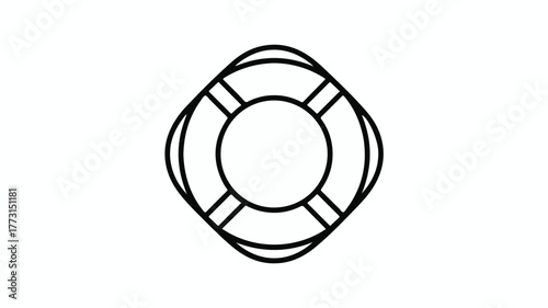 Simple line drawing of a life preserver ring, symbolizing safety and rescue