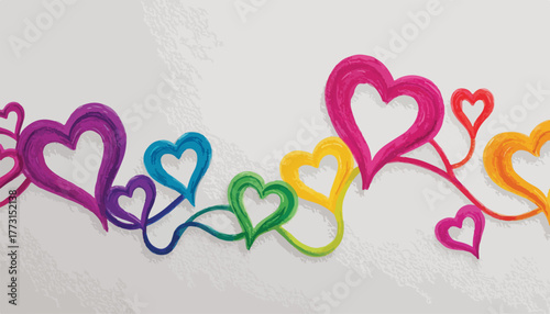 Coração colorido em forma de vetor, arte decorativa abstrata para design e celebração de amor.