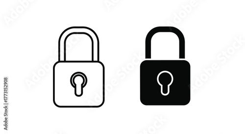 Two padlock icons, one outlined and the other filled, representing security and protection concepts.