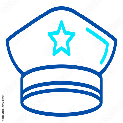 The icon of a service cap, specifically for commanders or high-ranking personnel, symbolizes leadership, ceremony, and official duties