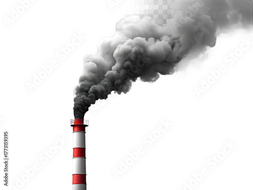Industrial Chimney Emitting Smoke with image