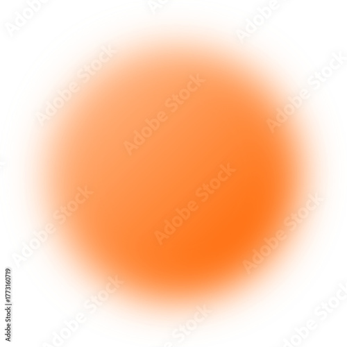 A soft, glowing orange orb with a blurred, radial gradient effect on a clean white background.