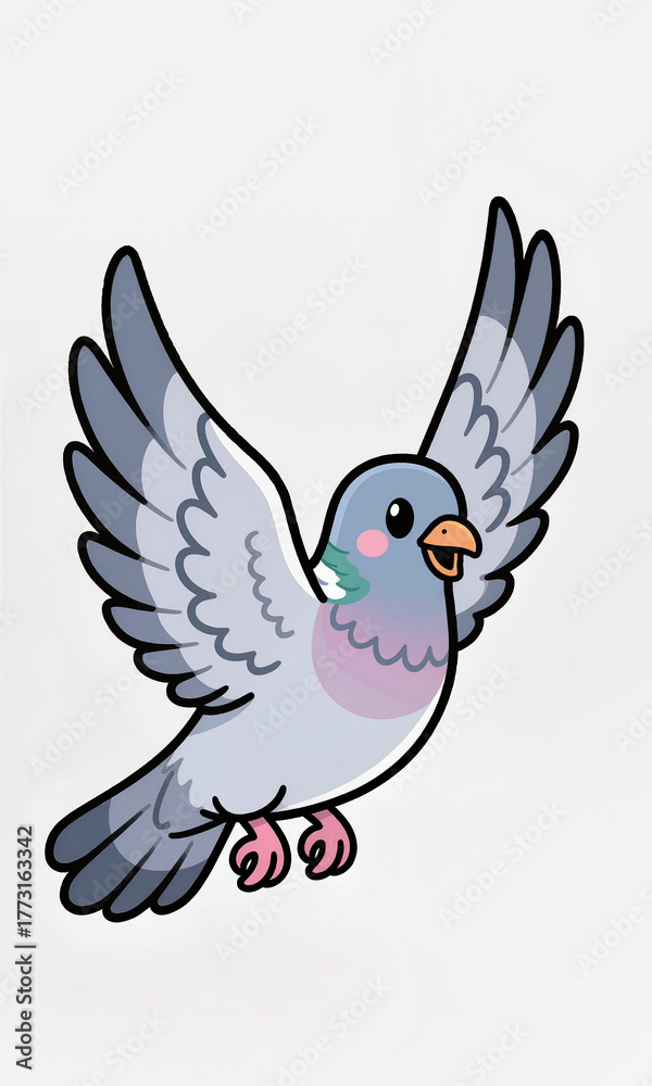 Obraz premium White Dove with Outstretched Wings on Clean Background