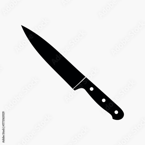 Kitchen knife vector illustration isolated on white background.
