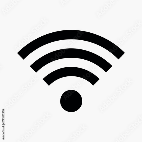 Simple vector icon wifi. Wifi wireless internet signal flat icon for apps. Sign for connect of network. Bar of satellites for mobile, radio, computer. Wi-fi signal.
