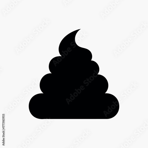 poo silhouette vector flat illustration on white background.