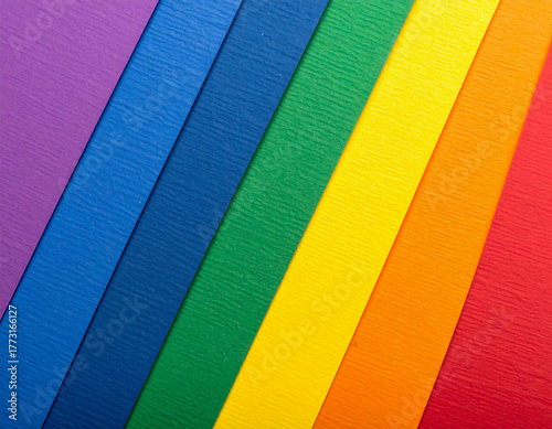 Colorful Diagonal Paper Texture in Rainbow Arrangement