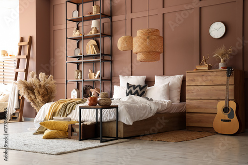 Interior of modern bedroom ...