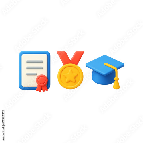 Graduation cap isolated on transparent background