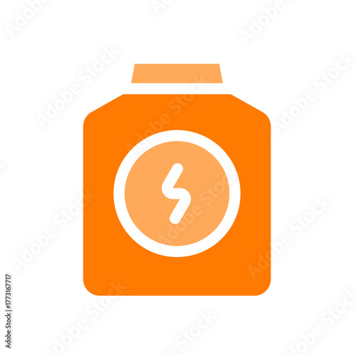 battery charging orange icon