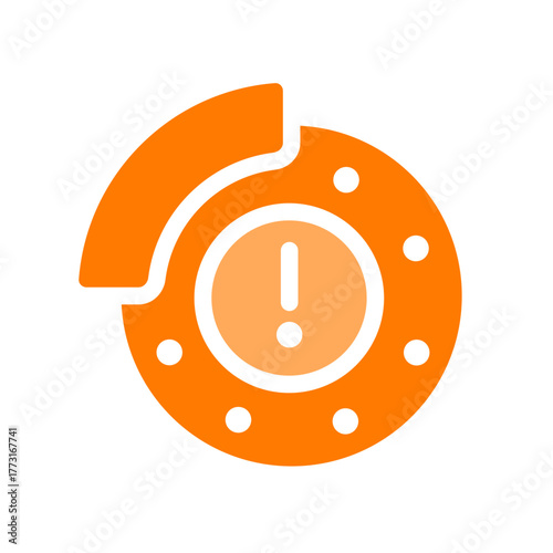 brake inspection orange icon