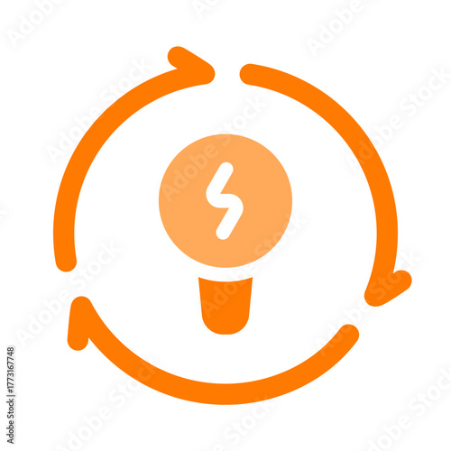 charging cycle orange icon