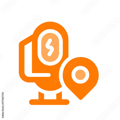 charging station location orange icon
