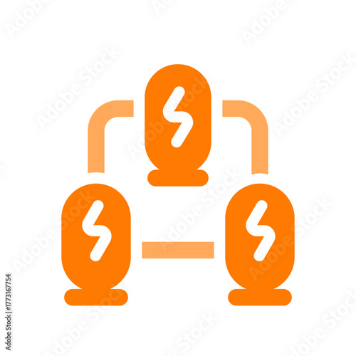 charging station network orange icon