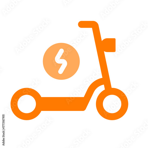 eletric scooter orange icon