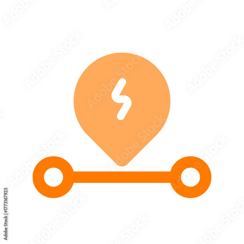 ev distance ranges orange icon