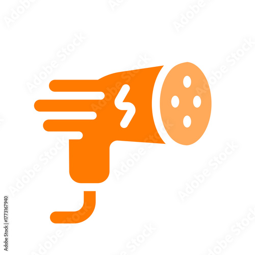 fast charging connector orange icon